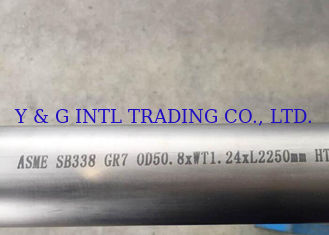 Tubo Titanium de la aleación de ASME SB338 ASTM B337 para los condensadores/calor OD 50.8m m